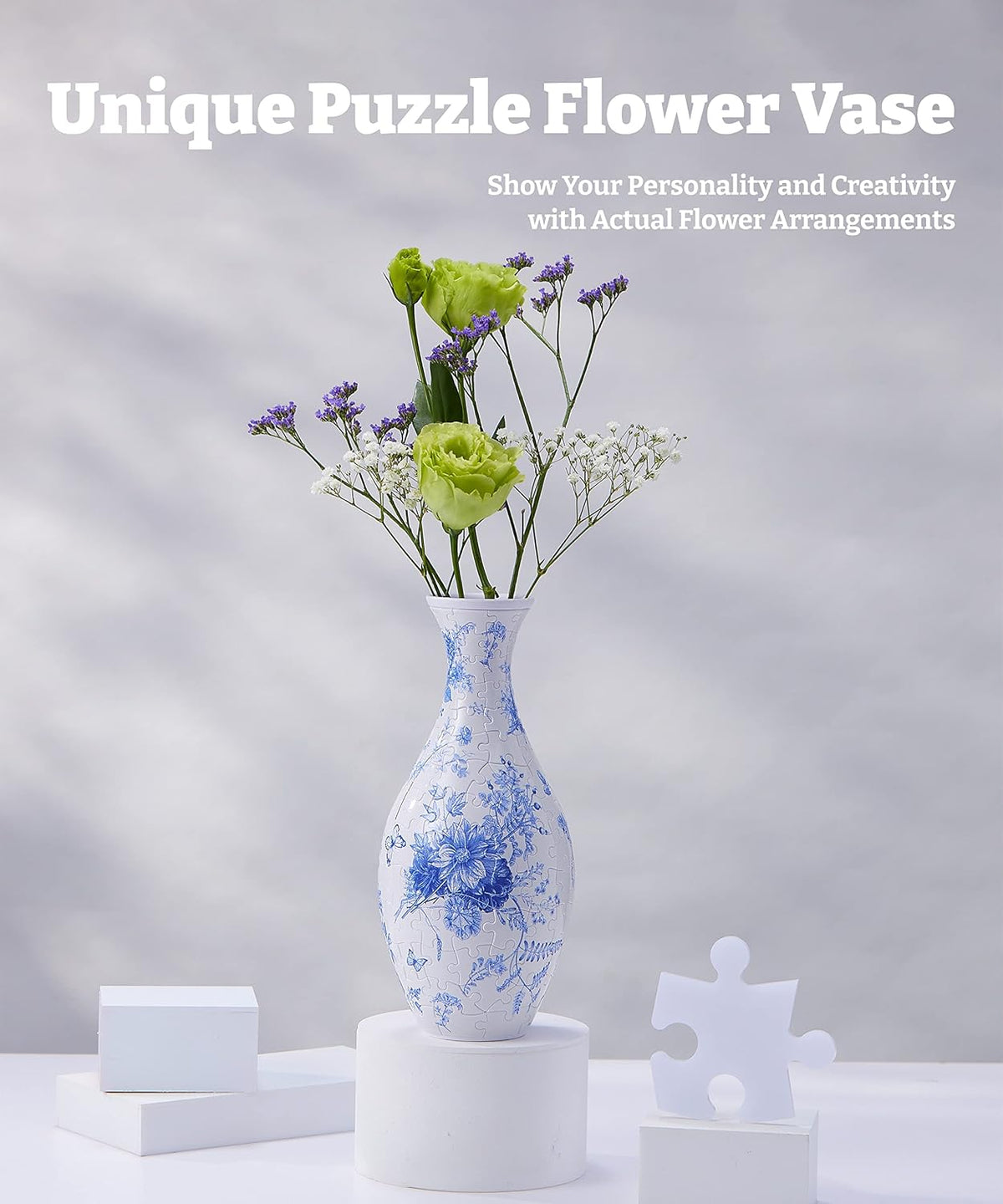 Elevated 3D Puzzle Vase for Home