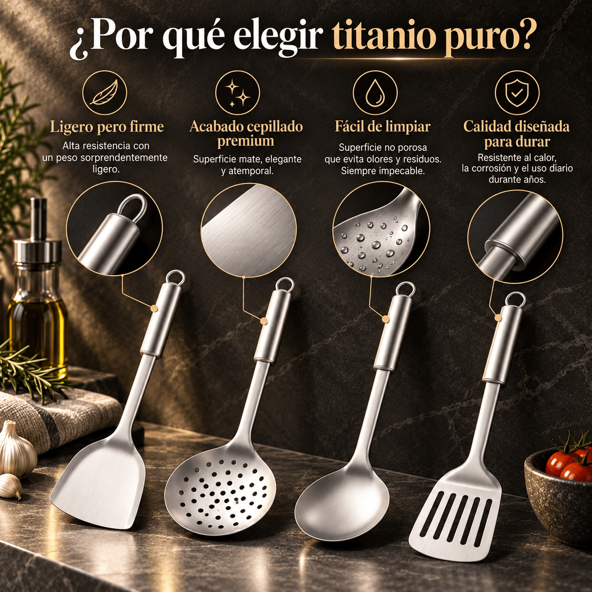 4-Piece Titanium Utensil Set