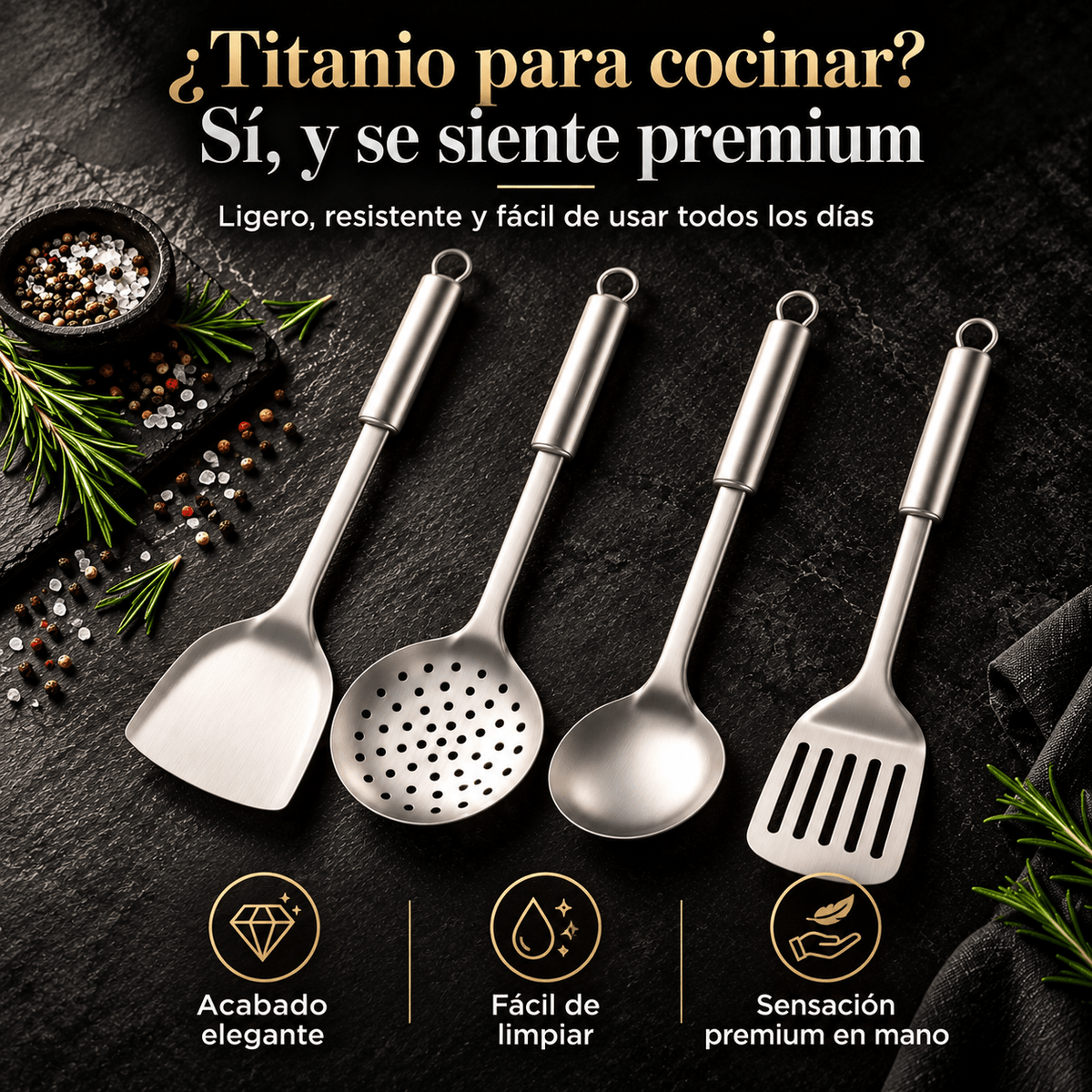 4-Piece Titanium Utensil Set