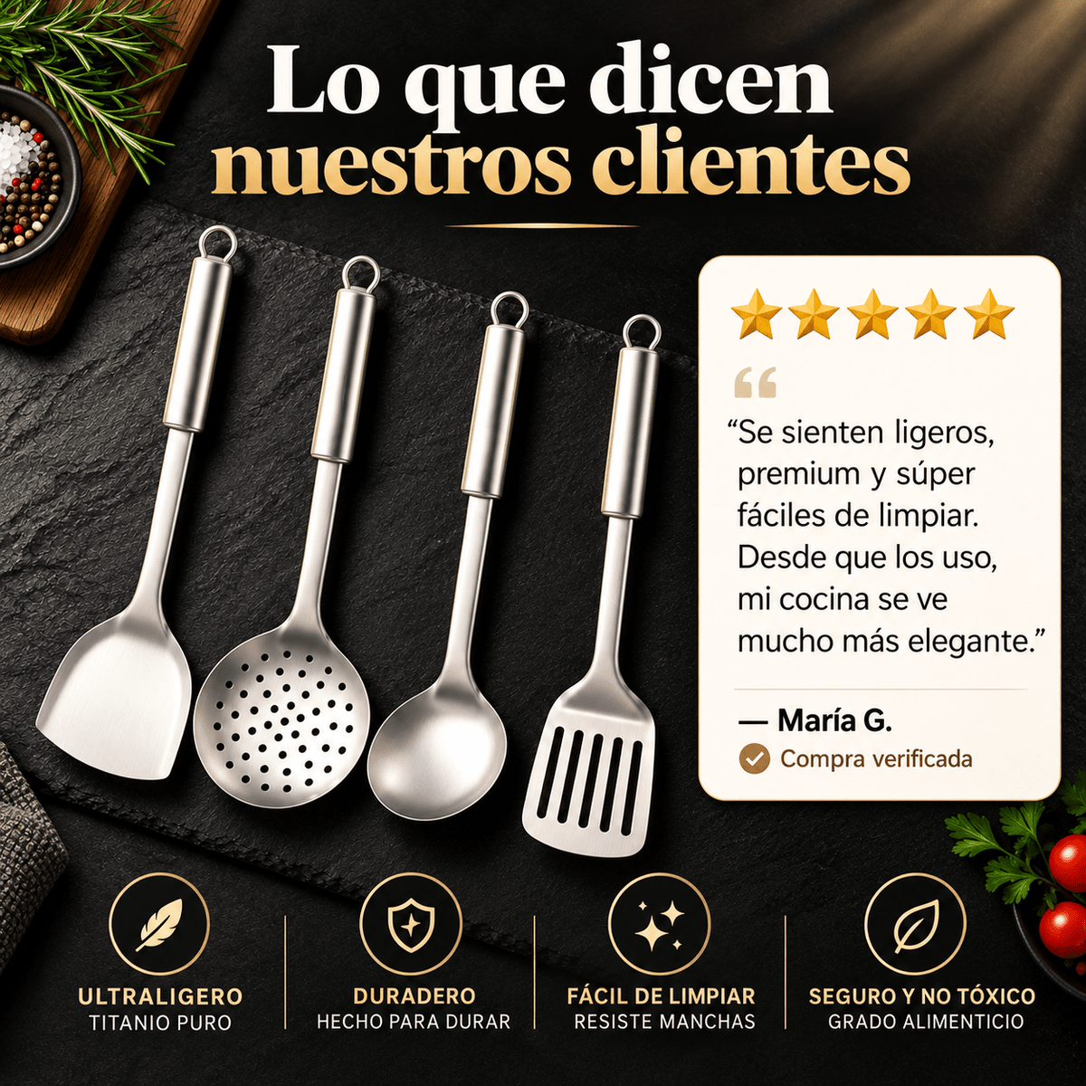 4-Piece Titanium Utensil Set